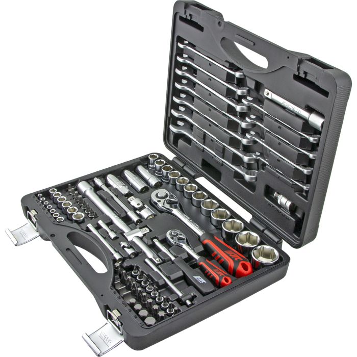 Набор инструментов в кейсе JTC JTC-H085C-OLD, 85 предметов, с трещоткой, 1/2", 1/4"