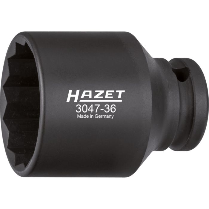 Головка ударная 12-гранная 1/2" 36 мм для ступичных гаек HAZET 3047-36