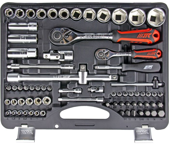 Набор инструментов в кейсе JTC JTC-H085C-OLD, 85 предметов, с трещоткой, 1/2", 1/4"