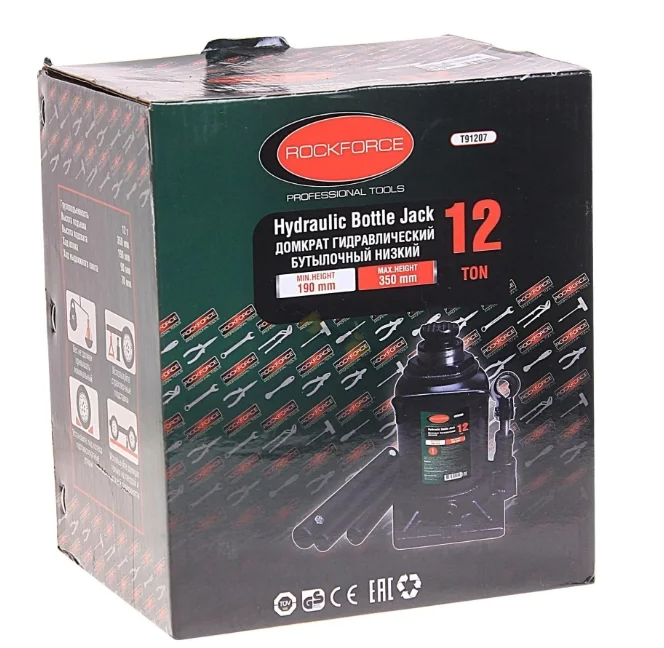 Домкрат бутылочный гидравлический 12 тонн Rock Force RF-T91207, автомобильный