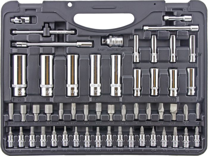 Набор инструментов в кейсе JTC JTC-S110B-B72, 110 предметов, с трещоткой, 1/2", 1/4"