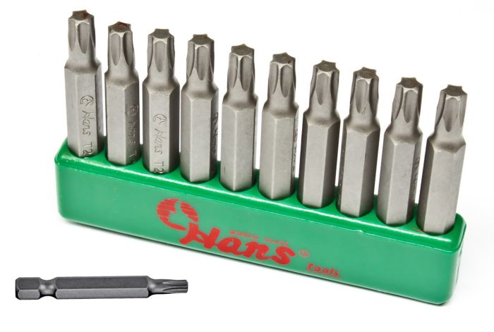 Набор бит для шуруповерта Hans 06424, 1/2", 3/8", TORX, 24 предмета