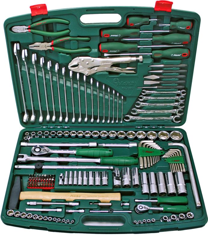 Набор инструментов Hans ТK-158V, 1/4", 1/2", 4-34мм, 158 предметов