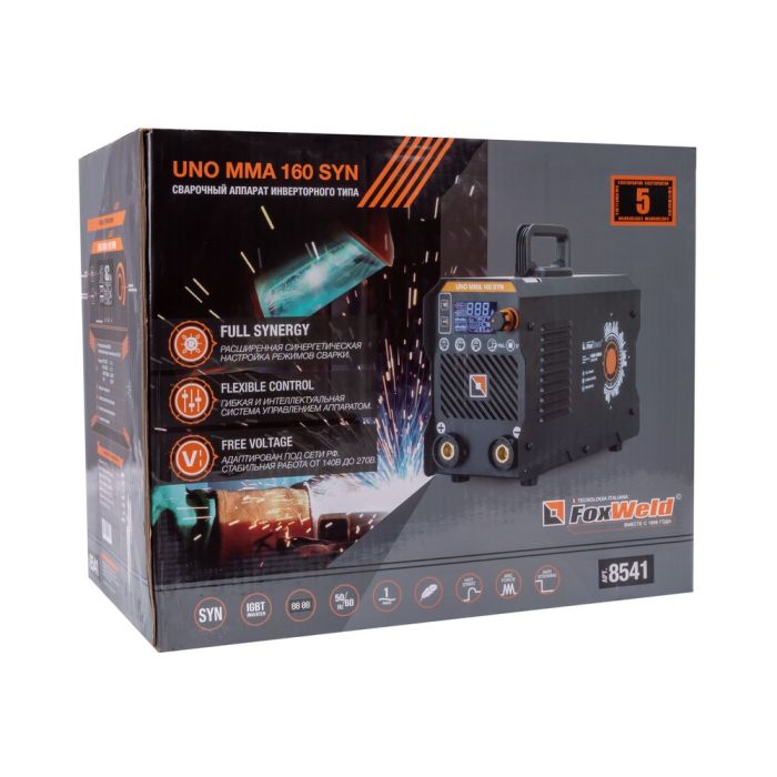 Сварочный аппарат инверторный Foxweld UNO MMA 160 SYN, MMA/TIG, 220В