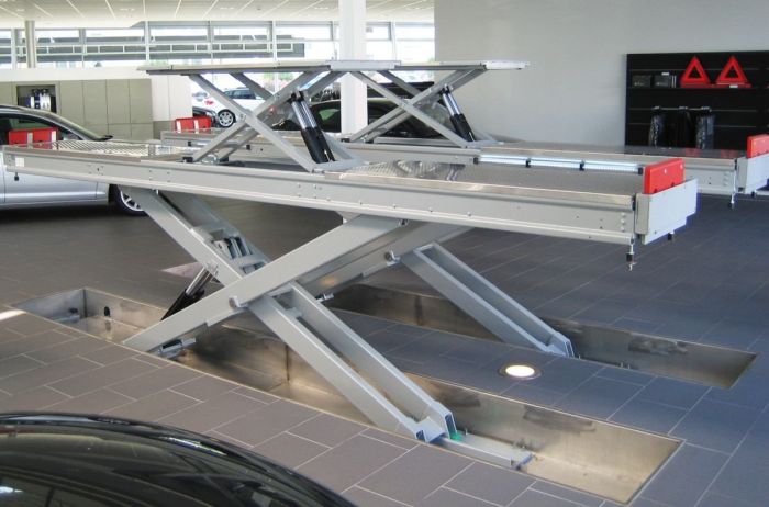 Подъемник автомобильный ножничный 4 тонны Nussbaum UNI LIFT 3500 NT INGROUND 4500, электрогидравлический, 380В