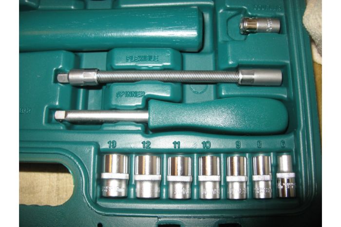 Набор инструментов в кейсе Jonnesway S04H52460S, 60 предметов, с трещоткой, 1/4", 1/2"