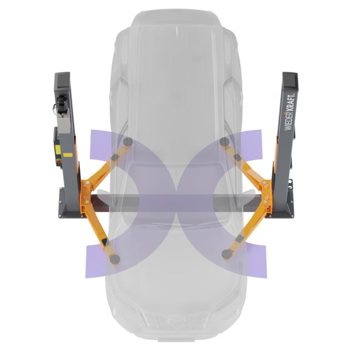 Подъемник двухстоечный автомобильный 4 тонны Wiederkraft WDK-522E, электрогидравлический, 380В