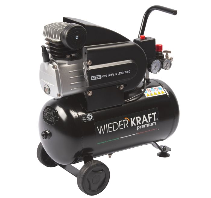 Поршневой компрессор Wiederkraft WDK-90225, прямой привод, 225 л/мин, 220В