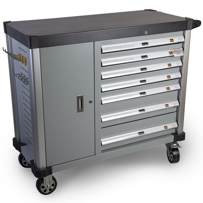 Тележка инструментальная Wiederkraft WDK-907Е, закрытая, 7 ящиков + 1 секция