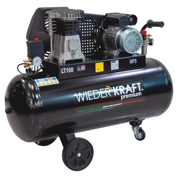 Поршневой компрессор Wiederkraft WDK-91032, ременной привод, 320 л/мин, 220В