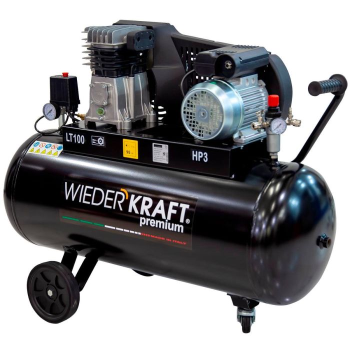 Поршневой компрессор Wiederkraft WDK-91032, ременной привод, 320 л/мин, 220В
