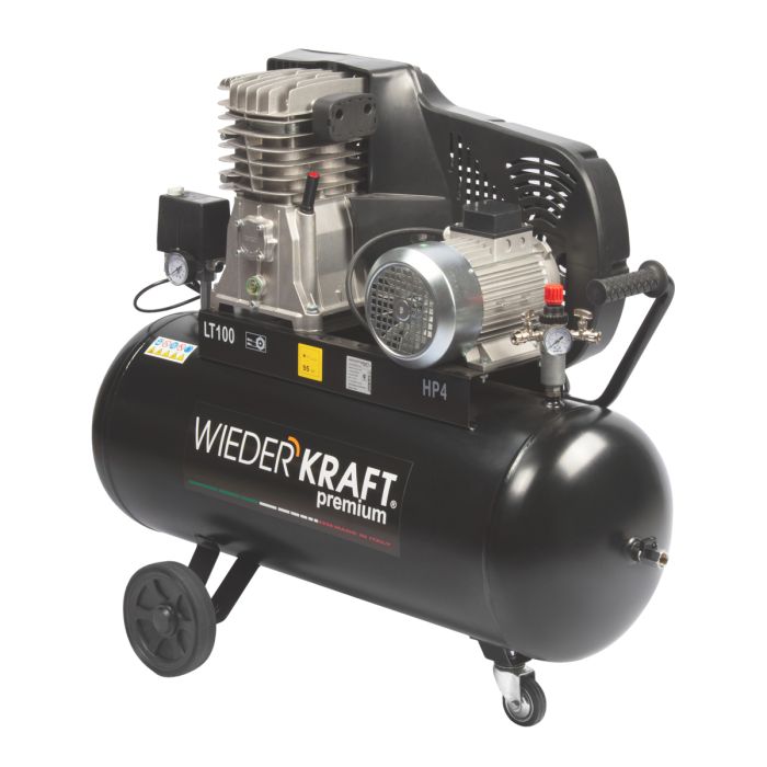 Поршневой компрессор Wiederkraft WDK-91054, ременной привод, 541 л/мин, 380В
