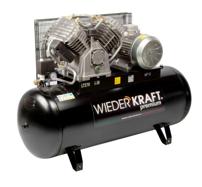 Поршневой компрессор Wiederkraft WDK-92712, ременной привод, 1300 л/мин, 380В