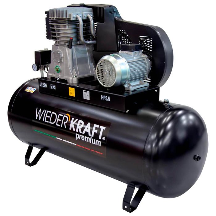 Поршневой компрессор Wiederkraft WDK-92765, ременной привод, 656 л/мин, 380В