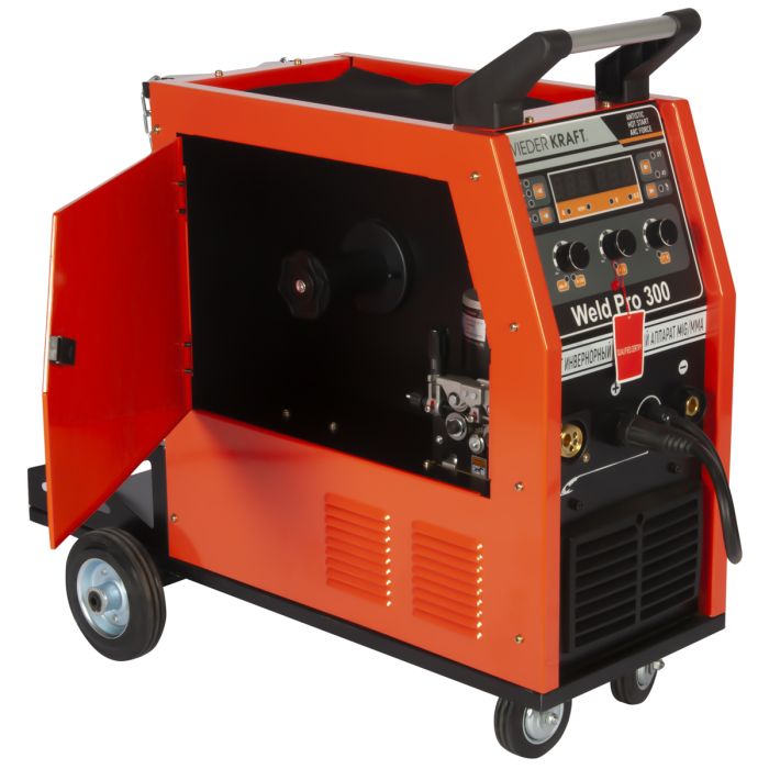 Сварочный инверторный аппарат Wiederkraft WELD Pro 300, MIG/MAG, MMA, NO GAS, 380В