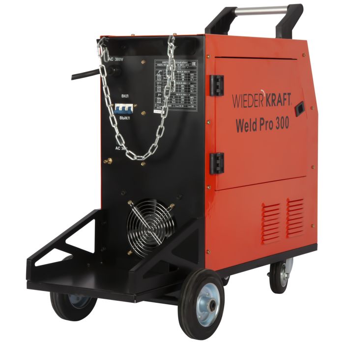 Сварочный инверторный аппарат Wiederkraft WELD Pro 300, MIG/MAG, MMA, NO GAS, 380В