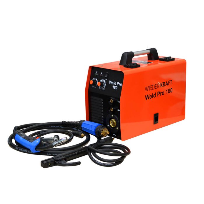 Сварочный инверторный аппарат Wiederkraft WELDPRO 180, MIG/MAG, MMA, NO GAS, 220В