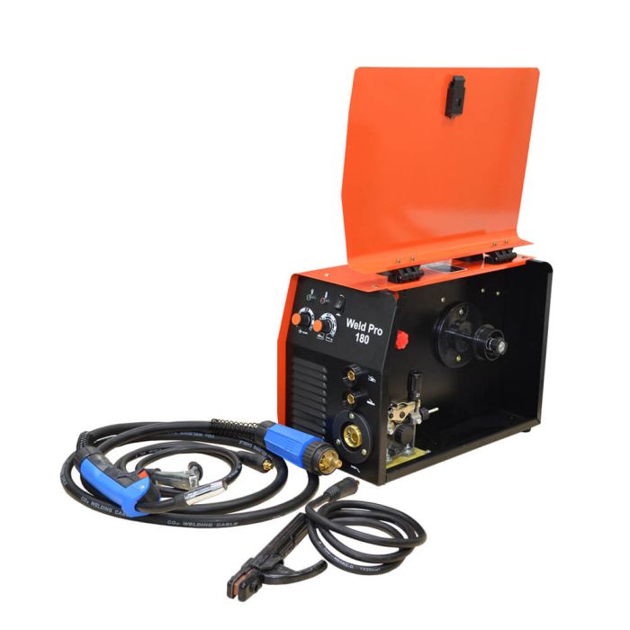 Сварочный инверторный аппарат Wiederkraft WELDPRO 180, MIG/MAG, MMA, NO GAS, 220В