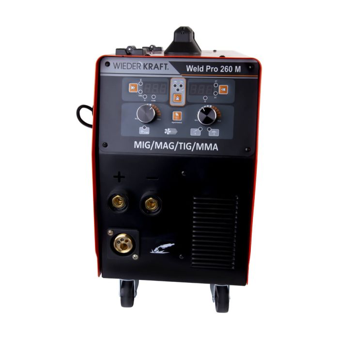 Сварочный инверторный аппарат Wiederkraft WELD PRO 260M, MIG/MAG, MMA, NO GAS, 220В