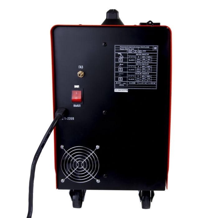 Сварочный инверторный аппарат Wiederkraft WELD PRO 260M, MIG/MAG, MMA, NO GAS, 220В