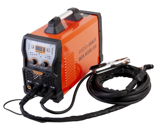 Сварочный инвертор Wiederkraft WDK WSME-200, MIG/TIG, 220В