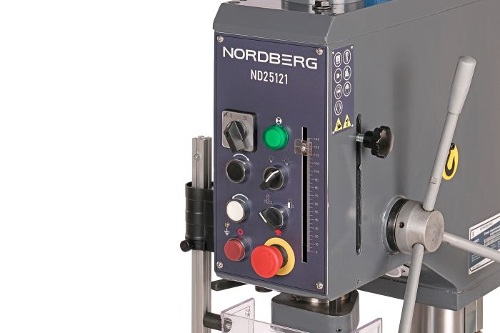 Станок сверлильный редукторный NORDBERG ND25121, 1,1кВт, 25мм, 380В, 12 скоростей, с тисками