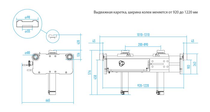 Канавный подъемник пневмогидравлический двухштоковый (ямный домкрат) Nordberg N502T, 20т