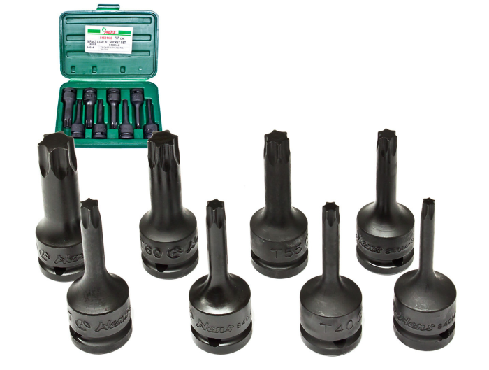 Набор ударных головок-бит TORX Hans 846014-8, 1/2", 8 шт.