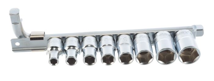 Набор головок 6-гранных Hans 4609M, 1/2", 8-21мм, с L-воротком, 9 пр.