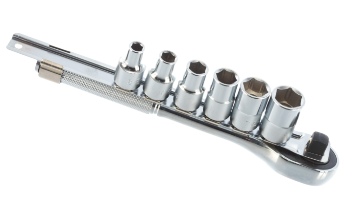 Набор головок 6-гранных Hans 46134, 1/2", 8-19мм, с трещоткой, 7 пр.